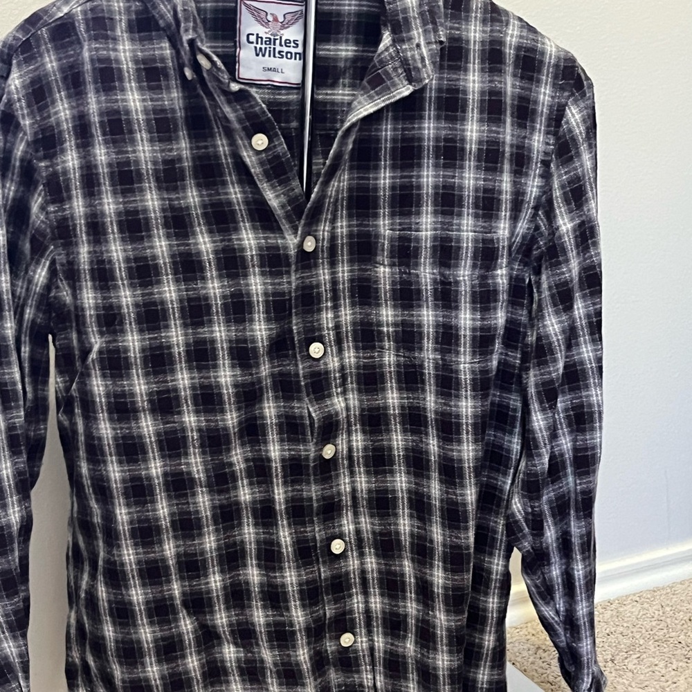 Men's Black and White Checkered Shirt